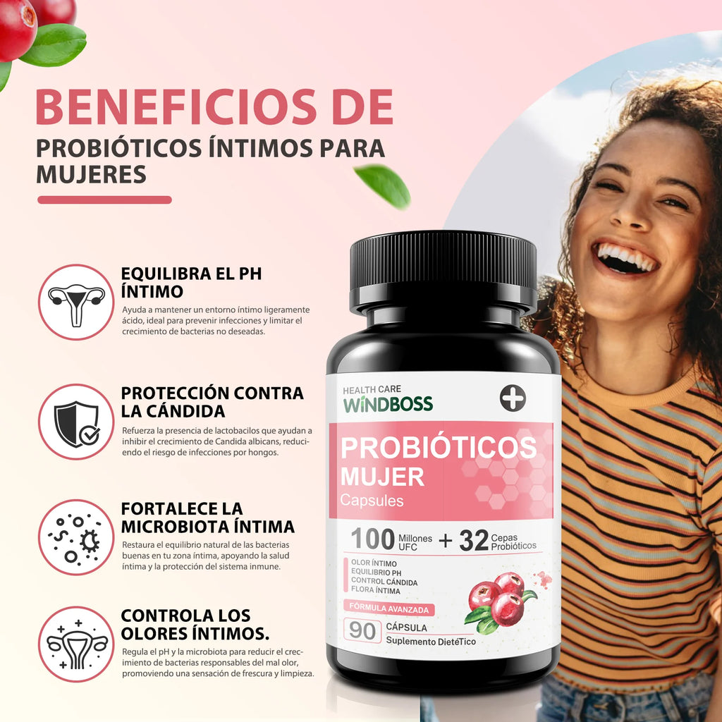 WindBoss Women’s Private Care – Probióticos Premium para la Salud Íntima y Digestiva